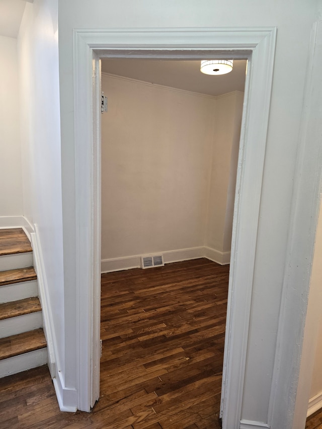 interior space featuring dark hardwood / wood-style flooring