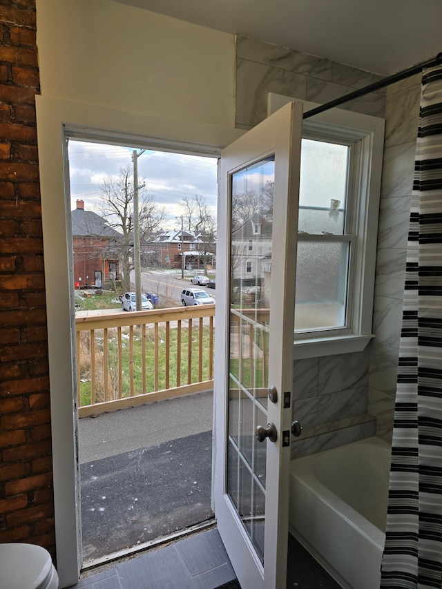 doorway to outside with french doors