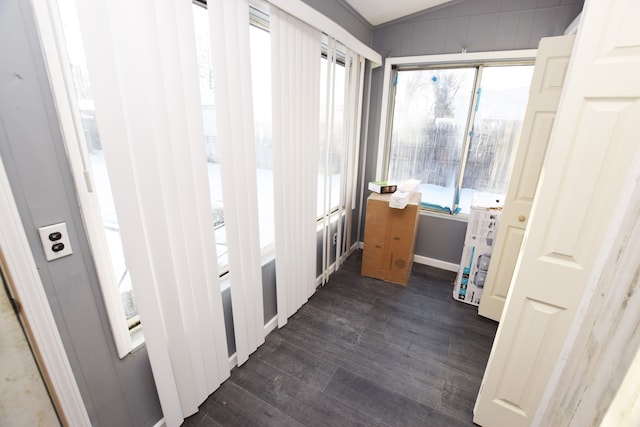 hall featuring dark hardwood / wood-style flooring