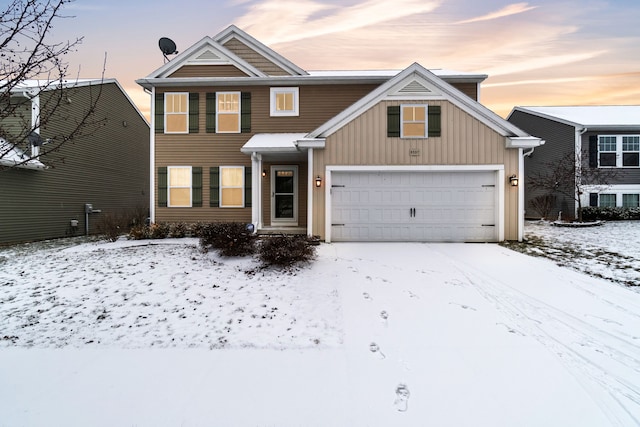 view of front of home with a garage