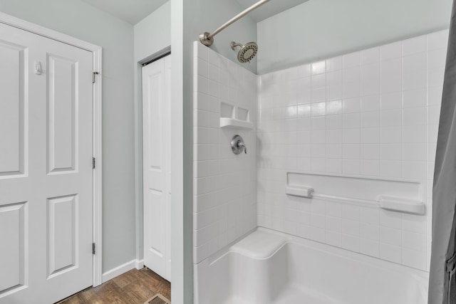 bathroom featuring hardwood / wood-style floors