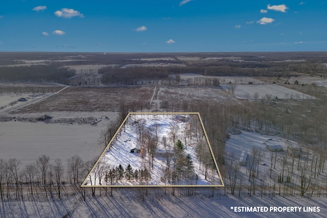 bird's eye view featuring a rural view