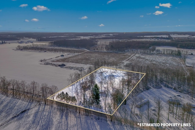 aerial view with a rural view