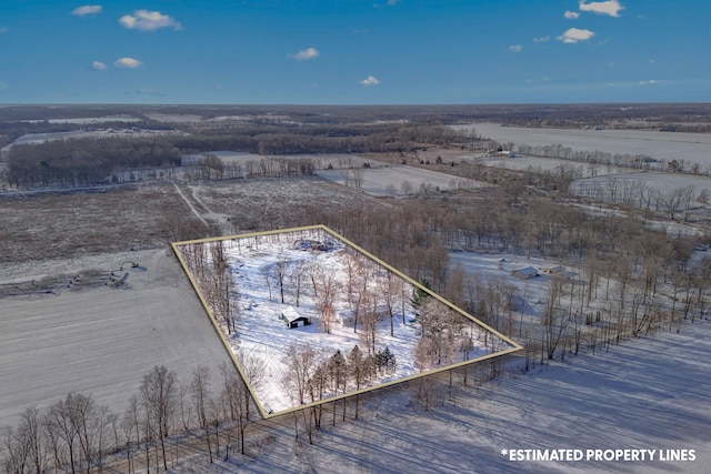 drone / aerial view with a rural view