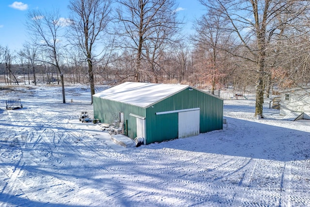 view of snow covered structure