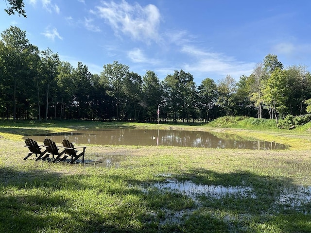 view of property's community with a water view