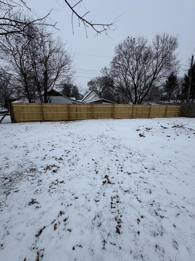 view of snowy yard