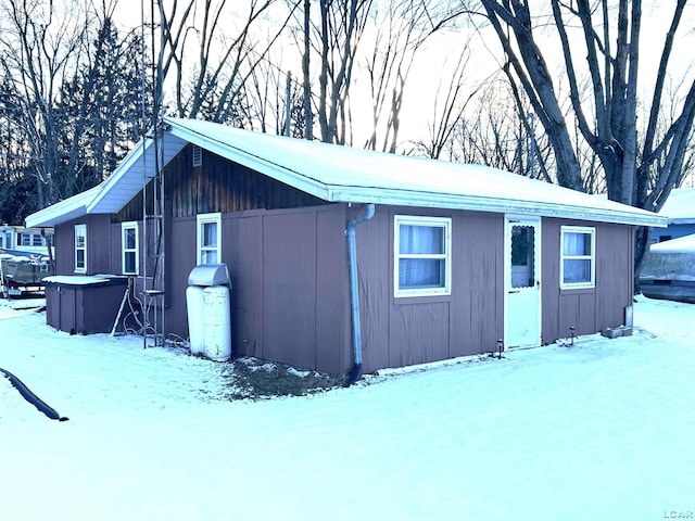 view of snow covered structure