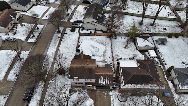 view of snowy aerial view