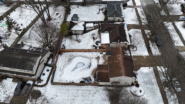 view of snowy aerial view