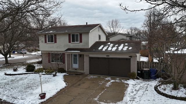 front facade with a garage