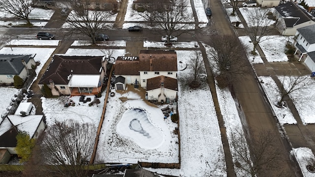 view of snowy aerial view