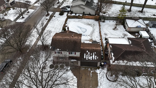 view of snowy aerial view