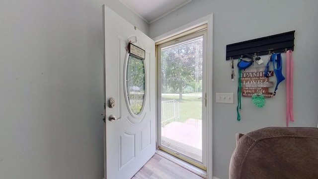 entryway featuring light hardwood / wood-style floors