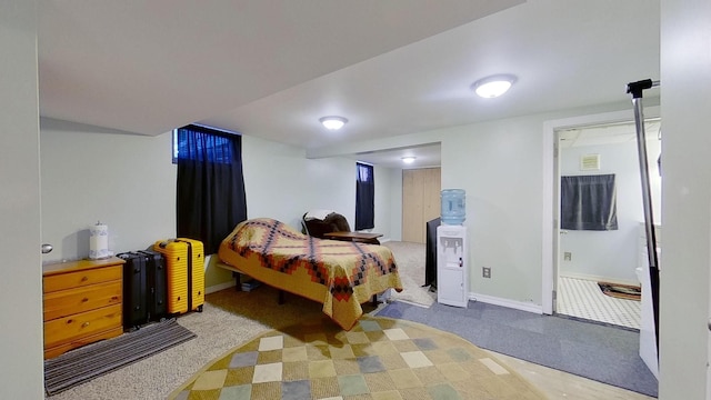 bedroom featuring carpet flooring