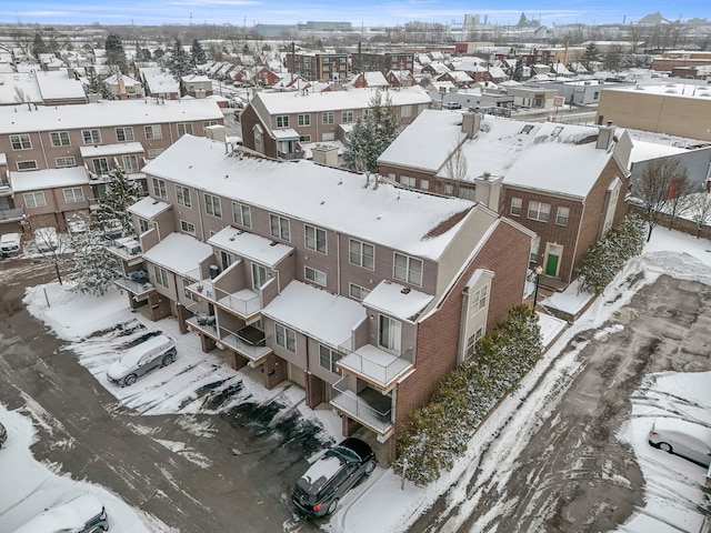 view of snowy aerial view