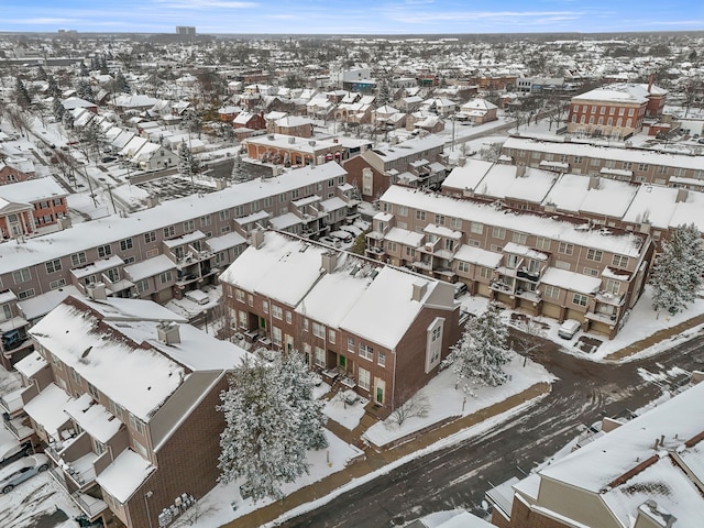 view of snowy aerial view