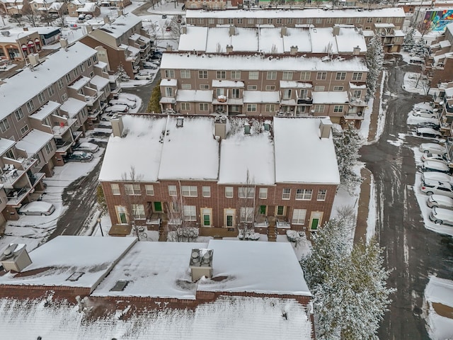 view of snowy aerial view