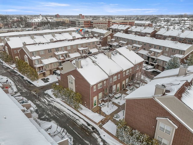 view of snowy aerial view