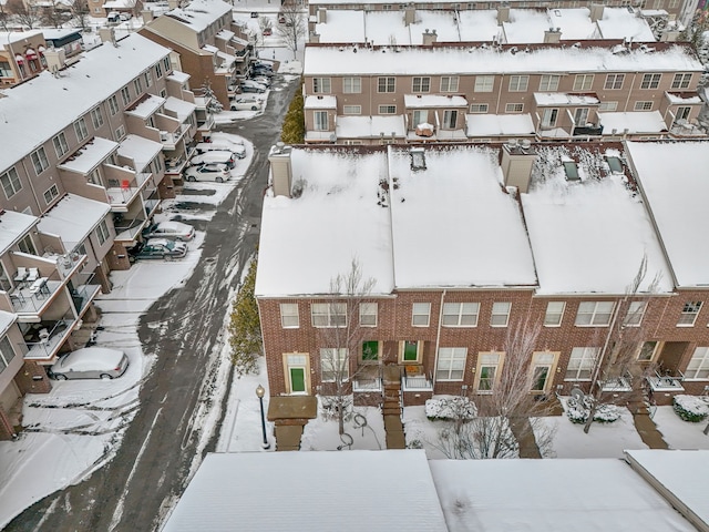 view of snowy aerial view