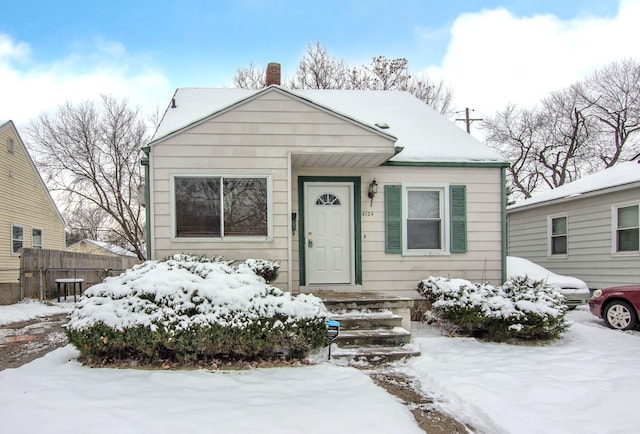 view of bungalow