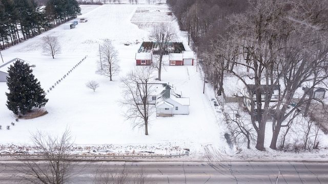 view of snowy aerial view