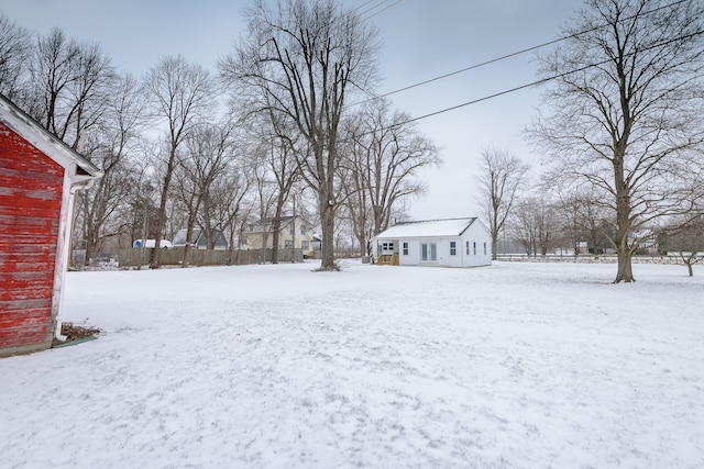 view of snowy yard