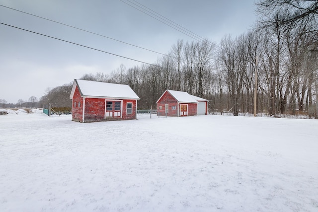 view of snow covered structure