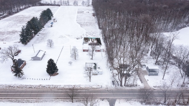 view of snowy aerial view