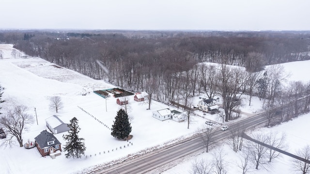 view of snowy aerial view