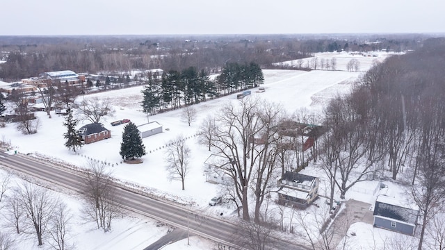 view of snowy aerial view