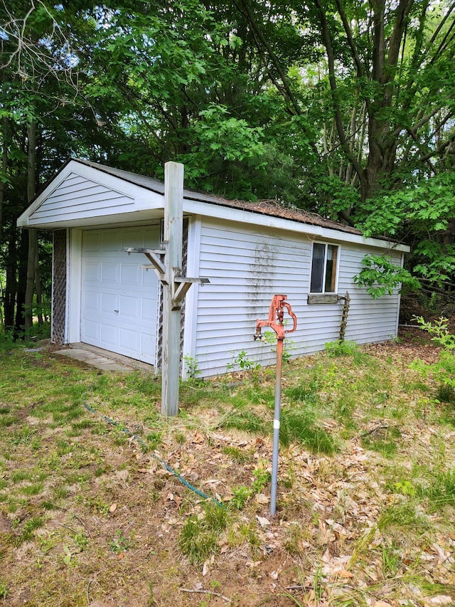 exterior space featuring a garage