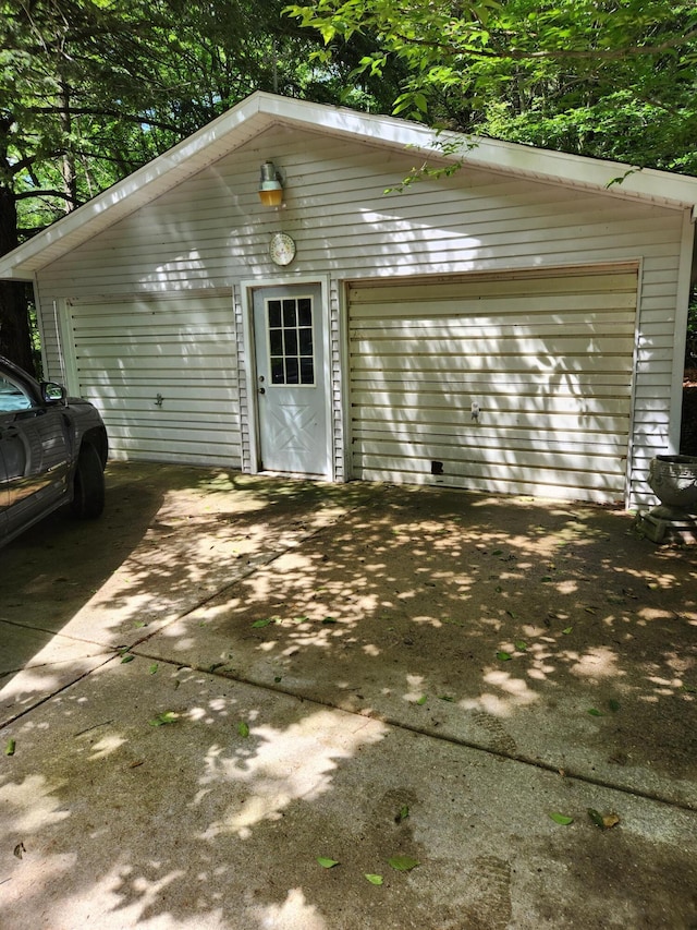 view of garage