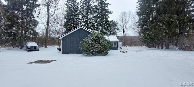 view of snowy yard