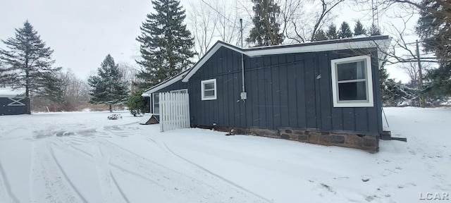 view of snowy exterior