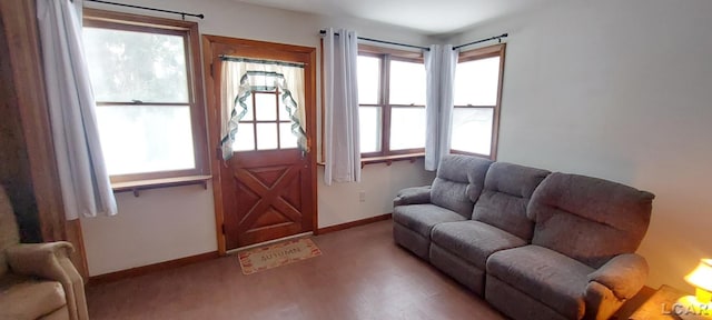 living room featuring light wood-type flooring