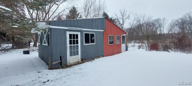 view of snow covered structure