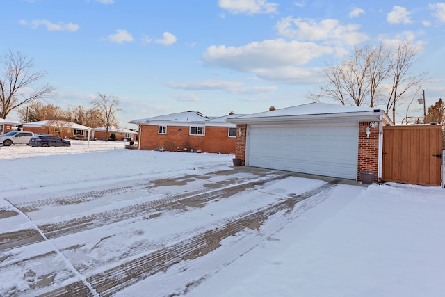 exterior space with a garage