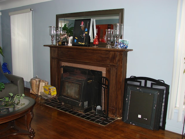 interior space featuring dark wood-type flooring