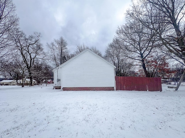 view of snowy exterior