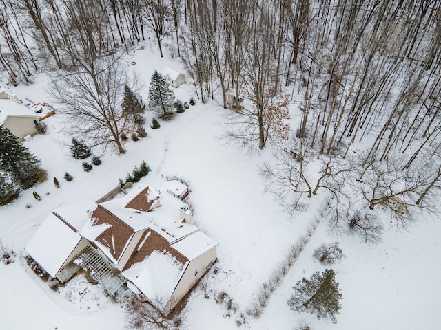 view of snowy aerial view