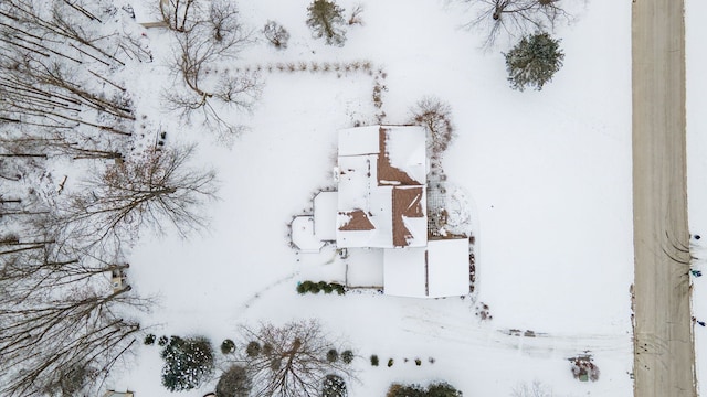 view of snowy aerial view