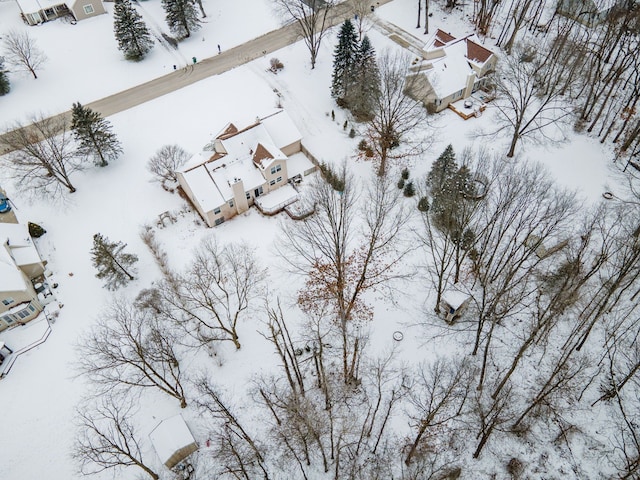 view of snowy aerial view