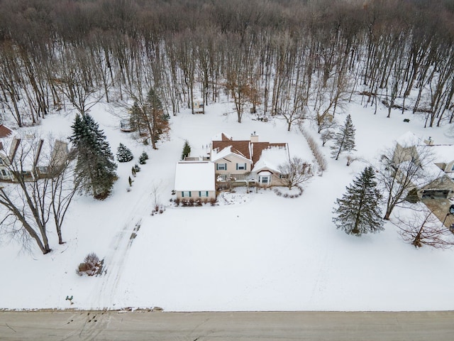 view of snowy aerial view