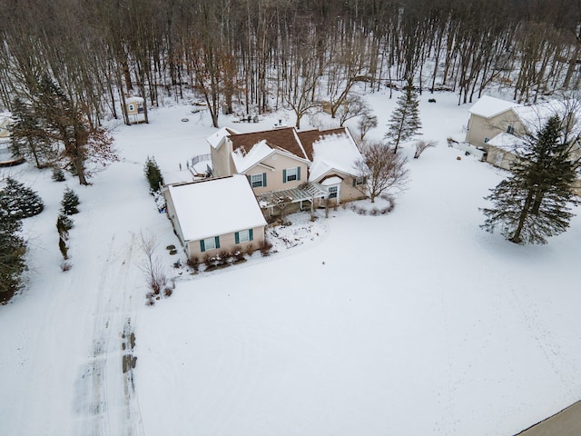 view of snowy aerial view