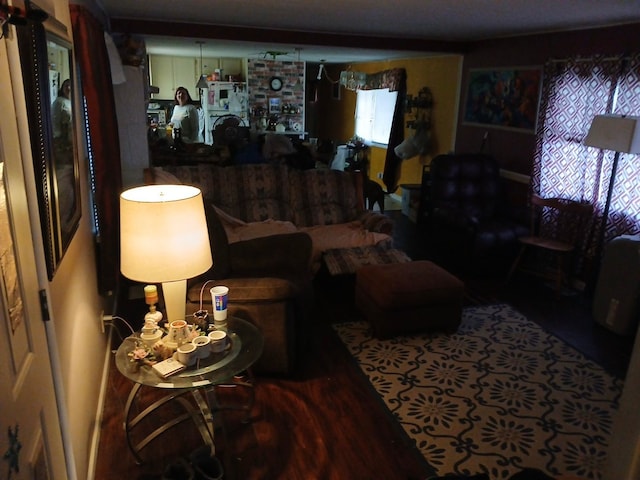 living room featuring wood-type flooring