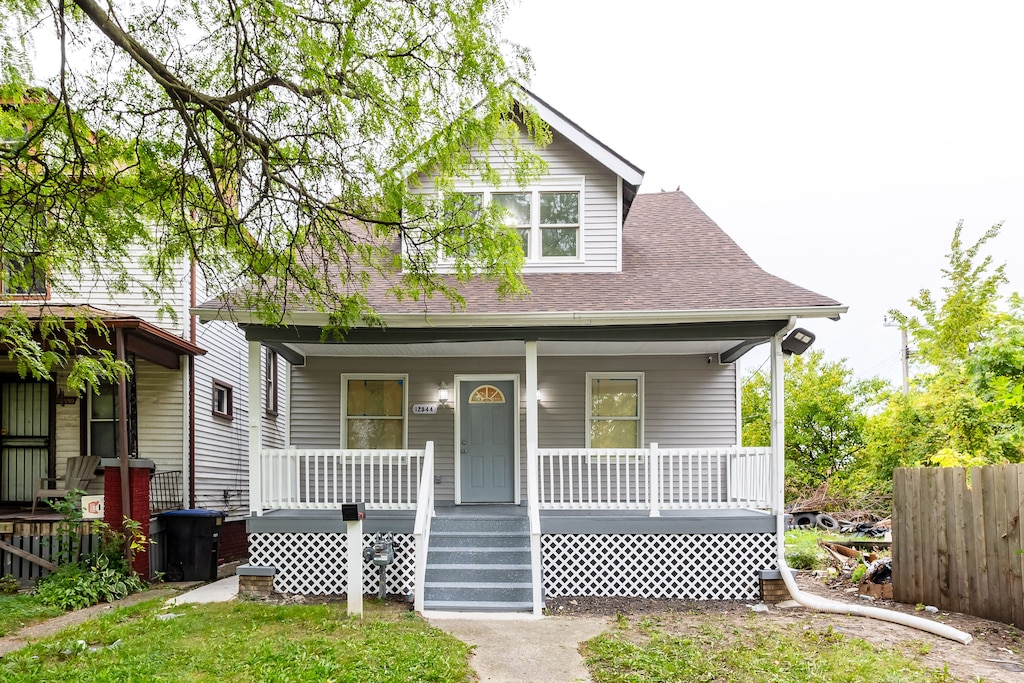 view of front of property with a porch