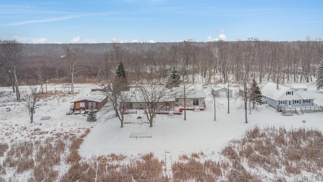 view of snowy aerial view