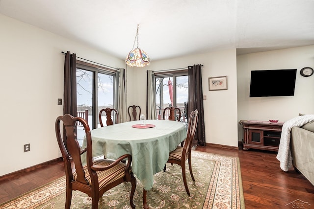 dining room featuring dark hardwood / wood-style floors