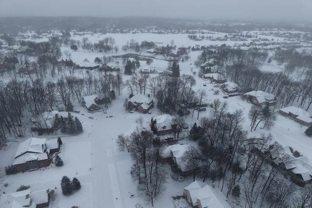 view of snowy aerial view